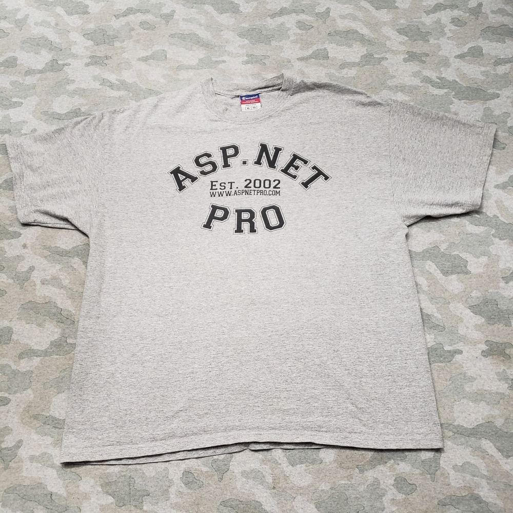 Vintage Champion Shirt Mens XL Gray‎ Short Sleeve Y2K
